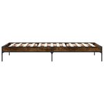 vidaXL Cadre de lit chêne fumé 75x190 cm bois d'ingénierie et métal