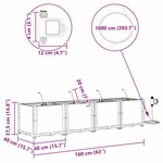 vidaXL Pots de jardin Blanc 160 x 40 x 37.5 cm Acier