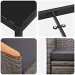 vidaXL Ensemble jardin 9 pièces avec coussins gris en poly rattan