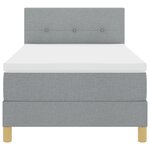 vidaXL Lit à ressorts avec matelas & LED gris clair 90x200 cm tissu