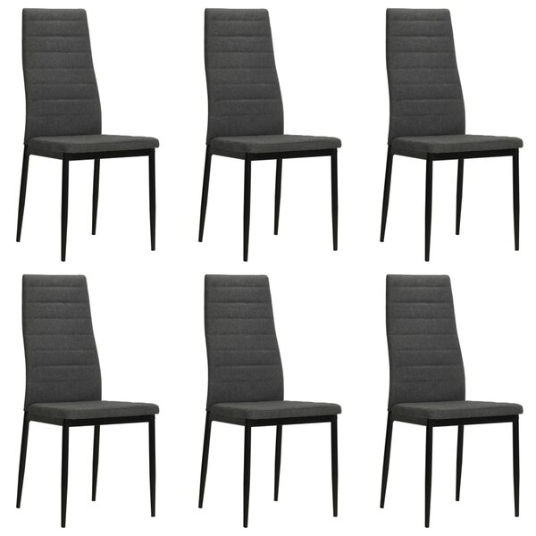 vidaXL Chaises à manger lot de 6 gris foncé tissu