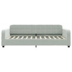 vidaXL Lit de jour gris clair 100x190 cm velours