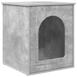 vidaXL Maison pour chat Béton 53 x 52 x 62 cm Bois d'ingénierie