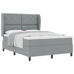 vidaXL Lit à ressorts avec matelas Gris clair 160 x 200 cm tissu
