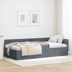 vidaXL Cadre de lit d'angle Autre Gris foncé 80 x 200 cm