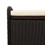 vidaXL Banc de rangement avec coussin noir 115x51x52 cm résine tressée