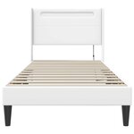 vidaXL Cadre de lit avec bandes LED Blanc 80 x 200 cm Simili cuir