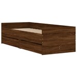 vidaXL Cadre de lit avec tiroirs chêne marron 75x190 cm