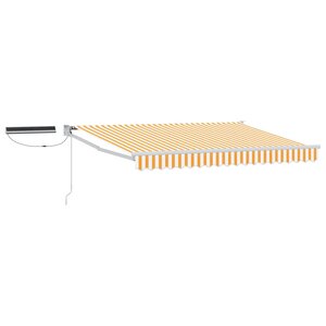 vidaXL Auvent rétractable électrique Jaune et blanc 3 5 x 2 m