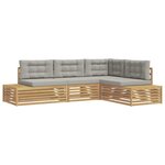 vidaXL 5 pc Ensemble de canapés d'extérieur Polyester Blanc