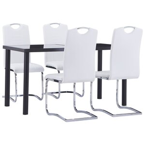 vidaXL Ensemble de salle à manger 5 Pièces Similicuir Blanc