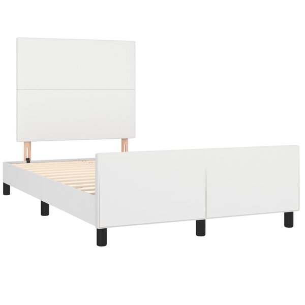 vidaXL Cadre de lit avec tête de lit blanc 120x190 cm similicuir