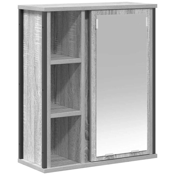 vidaXL Armoire murale de salle de bain miroir sonoma gris 50x21x60 cm