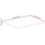 vidaXL Dessus de table à bord vivant 80x60x3 8 cm bois massif manguier