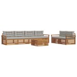 vidaXL Ensemble de canapés d'extérieur 7 pc Gris Naturel et Clair