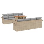 vidaXL Ensemble de canapé de jardin 7 Pièces Beige et Gris clair