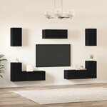 vidaXL Ensemble meuble TV 7 Pièces Chêne noir Bois d'ingénierie