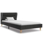 vidaXL Lit avec LED et matelas Gris foncé Jute 90 x 200 cm