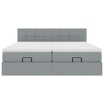 VidaXL Cadre de lit ottoman et matelas gris clair 200x200cm tissu