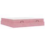 vidaXL Cadre de lit avec matelas avec matelas 2 Pièces Rose Velours