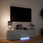 vidaXL Meuble TV avec LED 140x34x40 cm Gris Sonoma Bois d’ingénierie