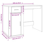 Bureau table poste de travail meuble d'ordinateur informatique étude avec armoire sonoma bois d'ingénierie gris 02_0023400
