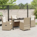 vidaXL Ensemble de Salle à Manger de Jardin 5 Pièces Beige Rattan