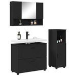 vidaXL Ensemble de mobilier de salle de bain avec tiroir 3 Pièces Noir