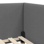 vidaXL Cadre de lit d'angle Gris foncé 100 cm x 200 cm