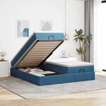VidaXL Cadre de lit ottoman avec matelas bleu foncé 180x200 cm velours