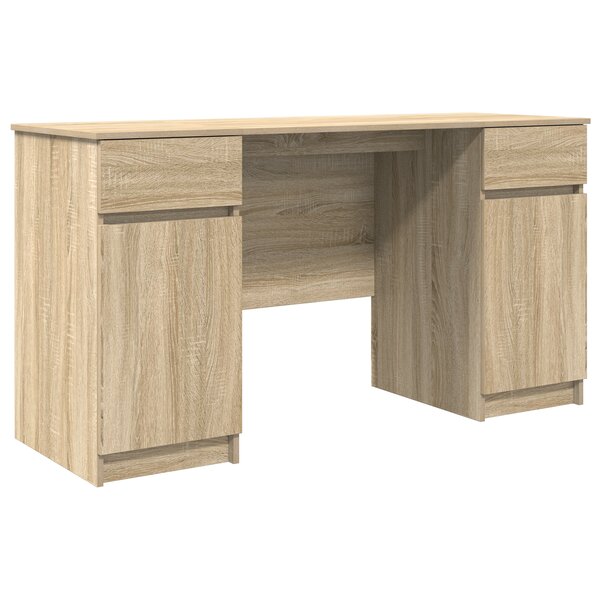 Bureau vidaXL en chêne Sonoma 140x49x76 cm en bois d'ingénierie