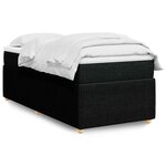 vidaXL Sommier à lattes de lit et matelas Noir 80x200 cm Tissu