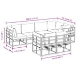 vidaXL Ensemble de canapé de jardin avec coussin 7 Pièces Noir Aluminium