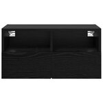 vidaXL Meuble TV mural Chêne noir 60 x 30 x 30 cm Bois d'ingénierie