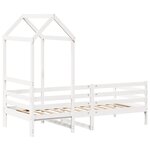 vidaXL Lit de jour avec toit sans matelas blanc 80x200 cm bois massif
