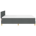 vidaXL Lit à ressorts avec coussin Gris foncé 160 x 200 cm tissu