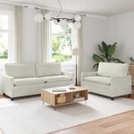 vidaXL Ensemble de Canapés 2 Pièces Crème Velours