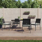 vidaXL Chaises de jardin et coussins lot de 4 noir 54x62 5x89 cm rotin