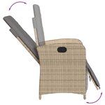 vidaXL Ensemble à manger de jardin et coussins 7 Pièces beige poly rotin