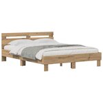 vidaXL Cadre de lit Chêne artisanal 140 x 200 cm Bois d'ingénierie