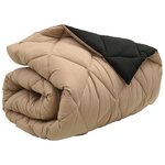 vidaXL Duvet d'hiver Noir et Taupe 200 x 135 cm Microfibre