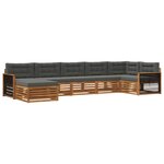 vidaXL Ensemble de canapés d'extérieur 7 pc Naturel et Anthracite