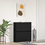 vidaXL Armoire à chaussures avec stockage Chêne noir 80 x 21 x 87.5 cm