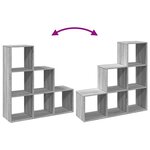 vidaXL Étagère séparatrice de pièce à 3 niveaux sonoma gris 99x29x99cm