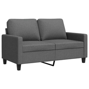 vidaXL Canapé à 2 places Gris foncé 120 cm Tissu