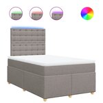 vidaXL Sommier à lattes de lit avec matelas taupe 120x190 cm tissu