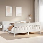 vidaXL Lit bibliothèque sans matelas blanc 180x200 cm bois pin massif