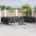 vidaXL Ensemble de canapé de jardin 10 Pièces Anthracite Acier
