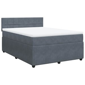 vidaXL Sommier à lattes de lit et matelas Gris foncé 140x190cm Velours