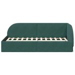 vidaXL Cadre de lit d'angle avec tête de lit Vert foncé 90 cm x 200 cm